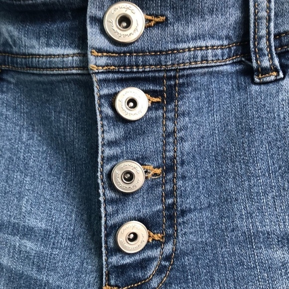 INC International Concepts Women's Cropped Fringe Trim Jeans Blue Size 0 - Picture 3 of 11